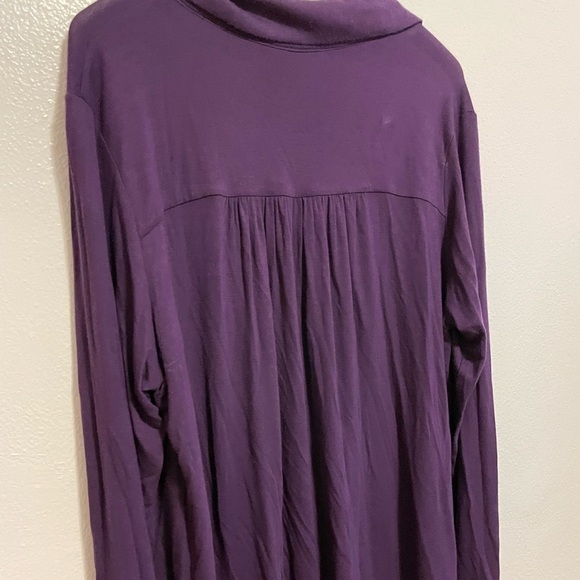 EllumiNation by Nikki H Parker Purple Long Sleeve Blouse Size Large - Picture 4 of 6